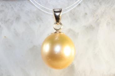 Anhänger goldfarbene Perle Gold 585 