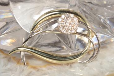 Brosche Gold 585 Brillanten Kr+ 