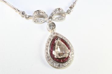 Collier Diamant Brillant Rubin Gold 750 