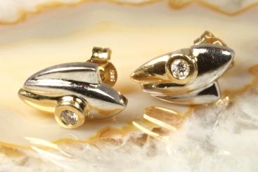 Brillant Ohrstecker Gold 585 bicolor 