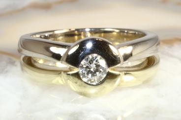 Brillantring Bicolor 585 0,25 ct 