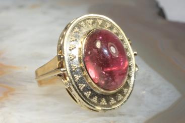 Ring mit Pink Turmalin Gold 585 Antik 