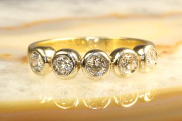 Halbmemory Brillantring Gelbgold 750 