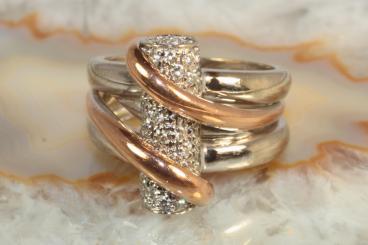 Brillantring Roségold Weißgold 750 