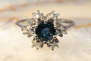 Ring Saphir & Diamanten Weißgold 333 