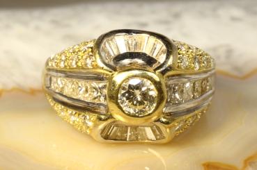 Ring 73 Diamanten Gold 750 Unisex 