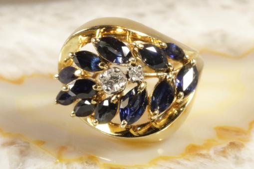 Ring Saphir Brillant Gelbgold 585 
